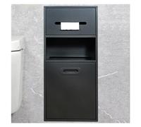 XAoSCd - Nicho de ducha empotrado de acero inoxidable, soporte de basura, estante de almacenamiento integrado para champú/artículos de aseo, negro-30x67x14cm/11.81x26.37x5.51in