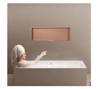 XAoSCd - Nicho de ducha empotrado, estanco, estante de baño empotrado de acero inoxidable, sin necesidad de revestimiento, organizador de pared de gran capacidad para inodoros, C, Gold-b-62x32x12.5 cm