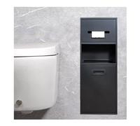 XAoSCd Nicho De Ducha Empotrado Impermeable, Nicho De Ducha, Nicho De Ducha De Acero Inoxidable, Nicho De Ducha Empotrado con Cubo De Basura, Nicho De Ducha con Organizador De,BIDHCKQ50465-Black-A