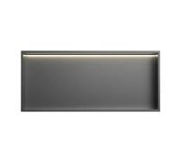 XAoSCd - Nicho de ducha empotrado impermeable para ducha LED, estante de baño empotrado de acero inoxidable, sin necesidad de revestimiento, nicho de pared de gran capacidad para pu,Grey-62x32x12.5 cm