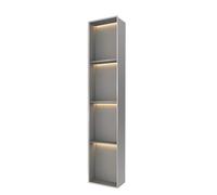 XAoSCd nicho de ducha impermeable, nicho de ducha de acero inoxidable con luz LED integrada, organizador, estante de ducha, impermeable, cesta de almacenamiento de baño empotrada en la pared, gris-120