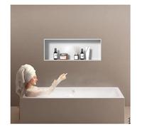 XAoSCd nicho de ducha impermeable, nicho empotrado, nicho de ducha, estante de baño inoxidable, no requiere azulejos, organizador de nicho de pared con gran capacidad para inodoro, blanco-72 x 32 x