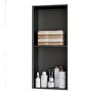 XAoSCd Nicho Horizontal De Acero Inoxidable con Un Solo Estante para TV De Metal, Acabado Empotrado, Apto para Estantes De Baño, Sala De Estar, Jardín Y Sala De Estar.,BIDHCKQ49120-Black-28x70x12.5cm