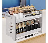 XAoSCd Organizador De Cocina, Práctico Organizador para Gabinetes Superiores De Cocina, Soportes De Estantes Abatibles para Gabinetes Superiores Elevables, Organizador De Estant,One Color-22.2