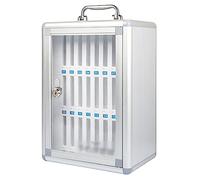 XAoSCd Organizador De Escritorio para Teléfonos Móviles, Montado En La Pared, con Cerradura Y Asa, Armario De Almacenamiento, Armario De Pared para Aula, Oficina Y Gimnasio.,24 Slots