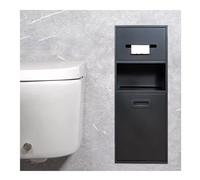 XAoSCd Organizador de nicho de acero inoxidable negro para baño con cubo de basura, ideal para almacenamiento en cocina, sala de estar y dormitorio. Diseño de nicho integrado para, negro-a-67x23x14cm