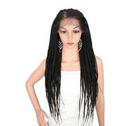 XAoSCd Pelucas Delanteras Sintéticas Peluca Trenzada 13X6 Peluca Trenzada Mujeres Negras 613 Peluca Delantera Sintética Rubia Peluca De Bebé, B, 18 Pulgadas (22 Pulgadas | A)