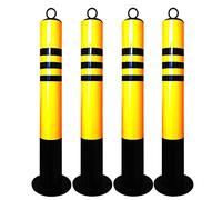 XAoSCd Poste De Bolardo De Seguridad, Poste De Bolardo para Entradas De Vehículos Reflectante, Poste De Estacionamiento De Seguridad Amarillo, para Control De Tráfico, Poste D-80CM/31IN