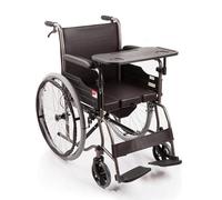 XAoSCd Silla De Ruedas Manual Plegable, Silla De Ruedas De Transporte Ligera con Bandeja Extraíble para Personas Mayores, Carrito De Conducción,