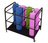 XAoSCd Soporte De Almacenamiento De Esterilla De Yoga De Gran Capacidad De Metal, Organizador De Almacenamiento De Equipos De 3 Capas para Estudio De Yoga, Elegante Carrito para,Black