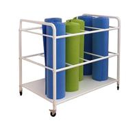 XAoSCd Soporte De Almacenamiento para Esterilla De Yoga De Gran Capacidad De Metal, Organizador De Almacenamiento De Equipos De 3 Capas para Estudio De Yoga, Elegante Carrito Pa,White