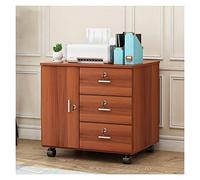 XAoSCd Soporte para Pc, Soporte De Piso para CPU Móvil, Estante De Madera para Impresora, Armario De Almacenamiento con Cajón, Soporte para Pc De Escritorio, Carrito con 4,Bruin-B