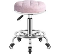 XAoSCd Taburete con Ruedas Taburete Ajustable Altura Ajustable Hidráulico con Ruedas Taburete De Salón con Ruedas (Rosa)