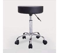 XAoSCd Taburete con Ruedas Taburete Rodante Taburetes Redondos Taburete Rodante De Salón (Negro)