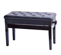 XAoSCd Taburete De Piano Banco para Teclado Taburete De Piano Doble con Estantería Taburete De Piano Elevable Taburete De Piano De Madera Maciza,Black-80x35x45cm