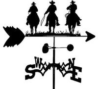 XAoSCd Veletas De Jardín, Veleta Retro, Veletas De Techo, Decoración, Indicador De Dirección del Viento, Veleta para Decoración De Jardín Y Patio - Tres Vaqueros||55Cn*33C,Three Cowboys-55cn*33cm