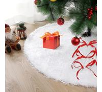 Xaosin Falda Árbol Navidad Redonda 120 cm Cubre Pie Árbol de Navidad Blanca Felpa Base Árbol de Navidad para Decoración de Árbol de Navidad
