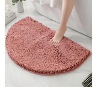 xapuo Alfombra de baño de Chenilla semicircular, superabsorbente y Antideslizante, de Microfibra Suave para baño y Dormitorio.(Pink,40 * 60cm/15.8 * 23.6in)