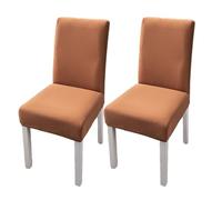 xapuo Elastic Chair Cover For Home and Office - Stretchy Polyester Spandex Seat with Hem, Fits Standard Chairs(Gold,2PCS)