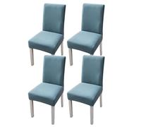 xapuo Elastic Chair Cover For Home and Office - Stretchy Polyester Spandex Seat with Hem, Fits Standard Chairs(Blue1,4PCS)
