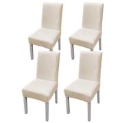 xapuo Elastic Chair Cover For Home and Office - Stretchy Polyester Spandex Seat with Hem, Fits Standard Chairs(White1,4PCS)