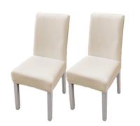 xapuo Elastic Chair Cover For Home and Office - Stretchy Polyester Spandex Seat with Hem, Fits Standard Chairs(White1,2PCS)