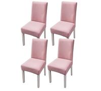 xapuo Elastic Chair Cover For Home and Office - Stretchy Polyester Spandex Seat with Hem, Fits Standard Chairs(Pink,4PCS)
