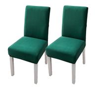 xapuo Elastic Chair Cover For Home and Office - Stretchy Polyester Spandex Seat with Hem, Fits Standard Chairs(Green,2PCS)