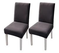 xapuo Elastic Chair Cover For Home and Office - Stretchy Polyester Spandex Seat with Hem, Fits Standard Chairs(Gray,2PCS)