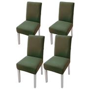 xapuo Elastic Chair Cover For Home and Office - Stretchy Polyester Spandex Seat with Hem, Fits Standard Chairs(Green1,4PCS)
