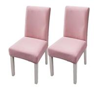 xapuo Elastic Chair Cover For Home and Office - Stretchy Polyester Spandex Seat with Hem, Fits Standard Chairs(Pink,2PCS)