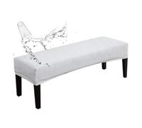 xapuo Funda De Banco Impermeable Cobertura Completa, Elástica Patrón Hoja - Ajuste Universal para Bancos Comedor, Piano Y Entrada(White,3pcs)