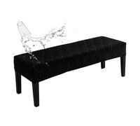 xapuo Funda De Banco Impermeable Cobertura Completa, Elástica Patrón Hoja - Ajuste Universal para Bancos Comedor, Piano Y Entrada(Black,3pcs)