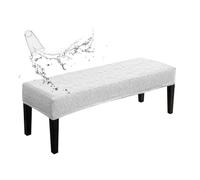 xapuo Funda De Banco Repelente Al Agua con Estampado Hojas - Completa Elástica Jacquard para Piano, Entrada Y Comedor(White)