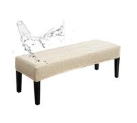 xapuo Funda De Banco Repelente Al Agua con Estampado Hojas - Completa Elástica Jacquard para Piano, Entrada Y Comedor(Beige)