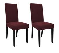 xapuo Fundas Elásticas para Sillas De Comedor, Protectores Extraíbles Y Lavables para Hogar, Hotel, Bodas Eventos(Dark Red,2pcs)
