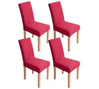 xapuo Fundas para Sillas Elásticas De Jacquard - Extraíbles Y Lavables A Máquina, Tela Transpirable Apta para Mascotas para Hogar Hotel(Rose Pink,4pcs)
