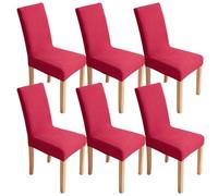xapuo Fundas para Sillas Elásticas De Jacquard - Extraíbles Y Lavables A Máquina, Tela Transpirable Apta para Mascotas para Hogar Hotel(Rose Pink,6pcs)