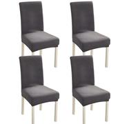 xapuo Mantas De Silla Felpa Polar Extra Gruesa - Ajuste Elástico, Lavable En Máquina, para Comedor Y Hotel(Dark Gray,4pcs)