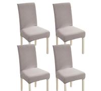 xapuo Mantas De Silla Felpa Polar Extra Gruesa - Ajuste Elástico, Lavable En Máquina, para Comedor Y Hotel(Light Gray,4pcs)