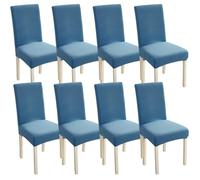 xapuo Mantas De Silla Felpa Polar Extra Gruesa - Ajuste Elástico, Lavable En Máquina, para Comedor Y Hotel(West Lake Blue,8pcs)