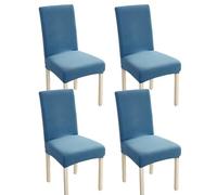 xapuo Mantas De Silla Felpa Polar Extra Gruesa - Ajuste Elástico, Lavable En Máquina, para Comedor Y Hotel(West Lake Blue,4pcs)