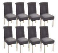 xapuo Mantas De Silla Felpa Polar Extra Gruesa - Ajuste Elástico, Lavable En Máquina, para Comedor Y Hotel(Dark Gray,8pcs)