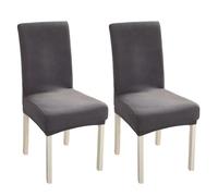 xapuo Mantas De Silla Felpa Polar Extra Gruesa - Ajuste Elástico, Lavable En Máquina, para Comedor Y Hotel(Dark Gray,2pcs)