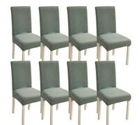 xapuo Mantas De Silla Felpa Polar Extra Gruesa - Ajuste Elástico, Lavable En Máquina, para Comedor Y Hotel(Pine Green,8pcs)