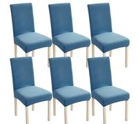 xapuo Mantas De Silla Felpa Polar Extra Gruesa - Ajuste Elástico, Lavable En Máquina, para Comedor Y Hotel(West Lake Blue,6pcs)