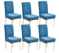 xapuo Stretch Dining Chair Slipcovers, Removable & Machine Washable Made from Elastic Knit Fabric For Home Kitchen, Hotel, and Restaurant Use(Blue,6PCS)