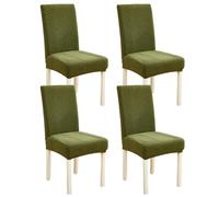 xapuo Stretch Dining Chair Slipcovers, Removable & Machine Washable Made from Elastic Knit Fabric For Home Kitchen, Hotel, and Restaurant Use(Green,4PCS)