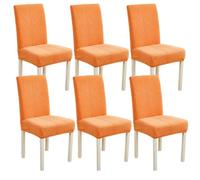 xapuo Stretch Dining Chair Slipcovers, Removable & Machine Washable Made from Elastic Knit Fabric For Home Kitchen, Hotel, and Restaurant Use(Orange,6PCS)