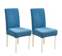 xapuo Stretch Dining Chair Slipcovers, Removable & Machine Washable Made from Elastic Knit Fabric For Home Kitchen, Hotel, and Restaurant Use(Blue,2PCS)